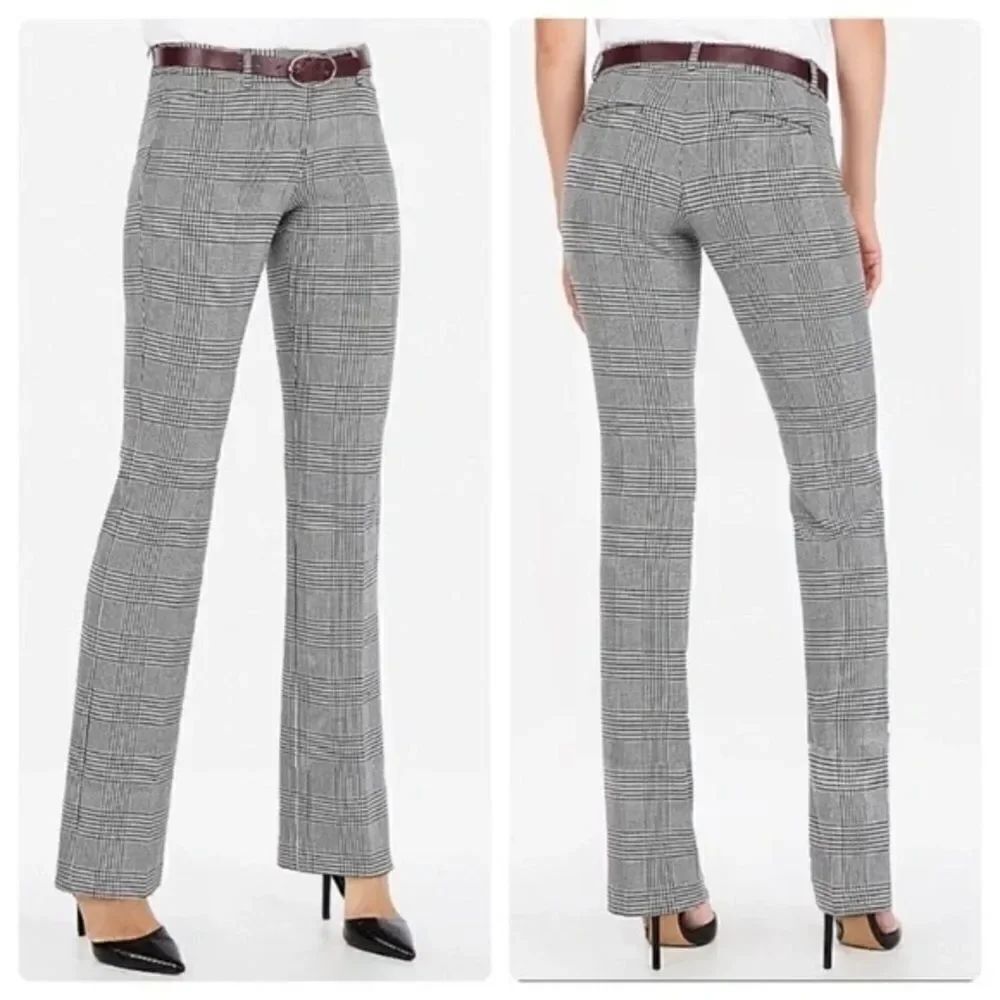 ✨ Express Editor houndstooth plaid barely boot low rise pants✨ - Picture 3 of 10